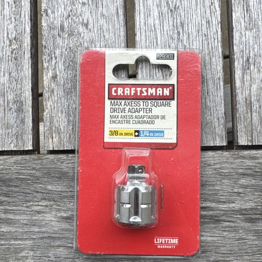 Craftsman Max Axess 3/8" Drive Socket Pass Through Square 1/4" Adapter 29301 NEW